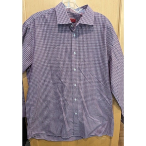 Hugo Boss Check Design Sharp Fit Long Sleeve Button Shirt MENS SZ‎ 16.5 35/36